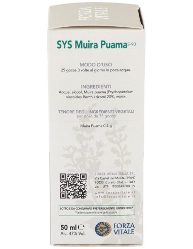 Sys.Muira Puama 50Ml. de Forza Vitale