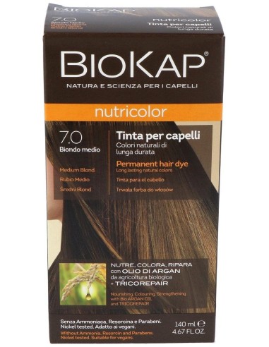 Nutricolor 7.0 Rubio Medio 140 ml      de Biokap