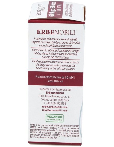 Ginkgo Biloba Ginkgo Biloba Extract Fitomater 50Ml de Erbenobili