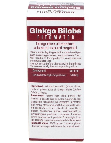 Ginkgo Biloba Ginkgo Biloba Extract Fitomater 50Ml de Erbenobili