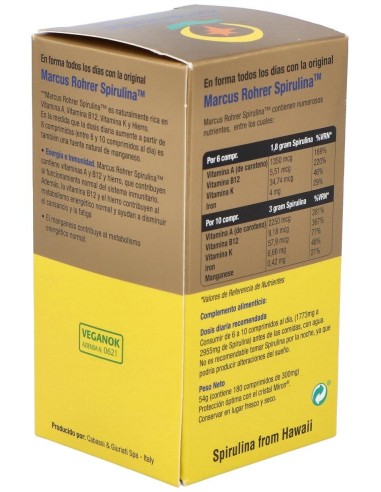 Spirulina 180 Comprimidos Marcus Rohrer Marcus Rohrer
