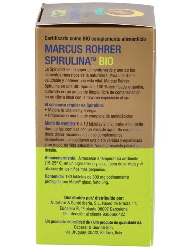 Espirulina Bio 180 Comprimidos  de Marcus Rohrer