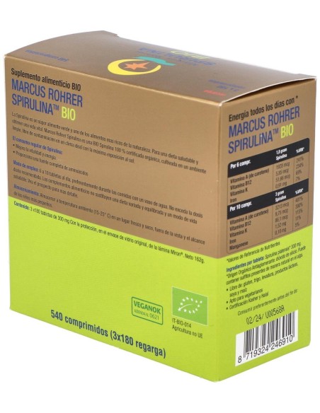 Espirulina Bio Recarga 540 Comprimidos  de Marcus Rohrer