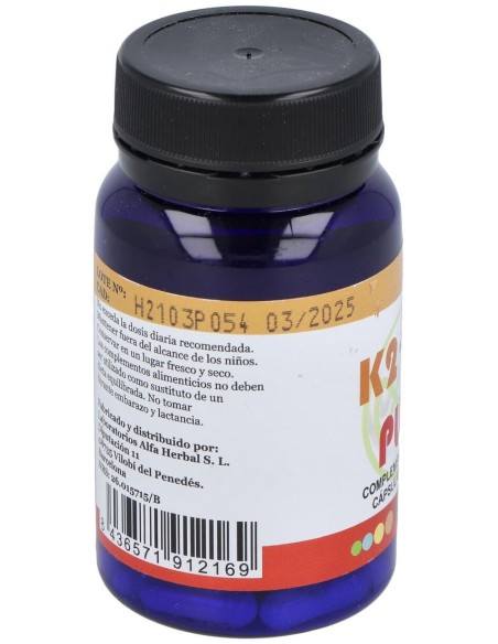 K2+D3 Plus 60Vcap. Vegan de Alfa Herbal