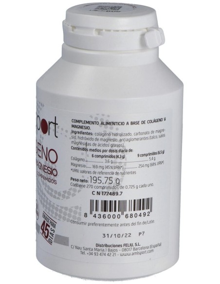 Colageno Con Magnesio 270Comp. Amlsport de Ana Maria Lajusticia