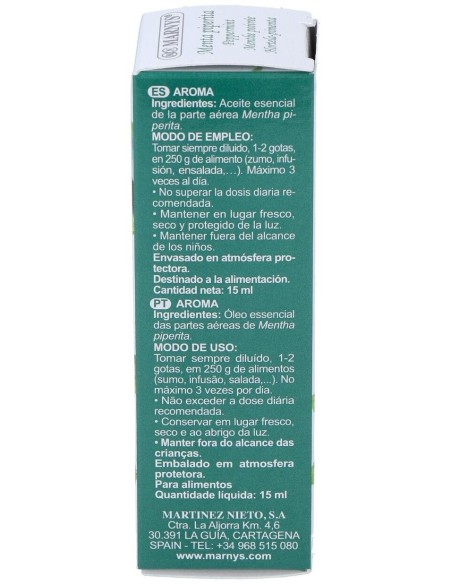 Menta Piperita Aceite Esencial Alimentario 15Ml. de Marnys