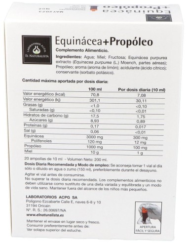 Echinacea + Propoleo 20Viales de El Naturalista