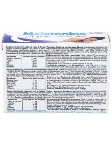 Melatonina 60 Caps. V de Ynsadiet