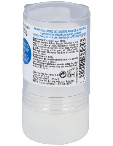 Desodorante Piedra Alumbre  120 Gr de Ynsadiet