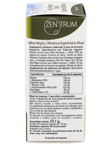 Olivo, Ajo Negro Y Espino 30 Caps. V de Ynsadiet
