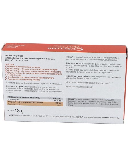 Curcuma 24Comp. de Santiveri