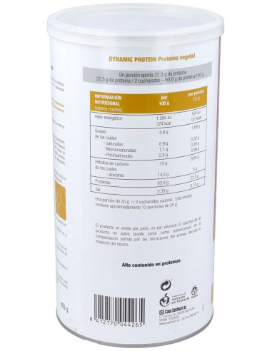 Dynamic Proteina Vegetal Vainilla 455Gr. de Santiveri