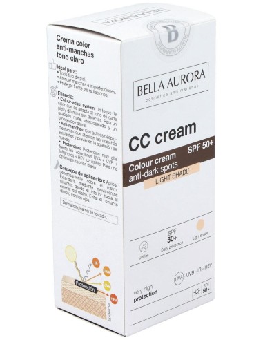 Cc Cream Spf 50+ Tono Claro 30Ml. de Bella Aurora