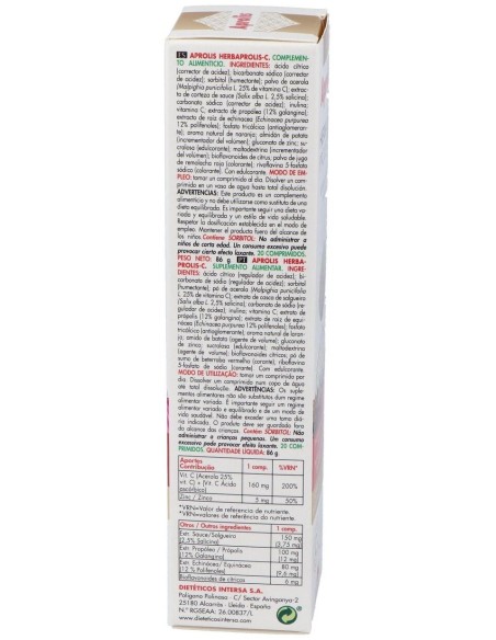 Aprolis Herbaprolis-C 20 Comprimidos de Intersa