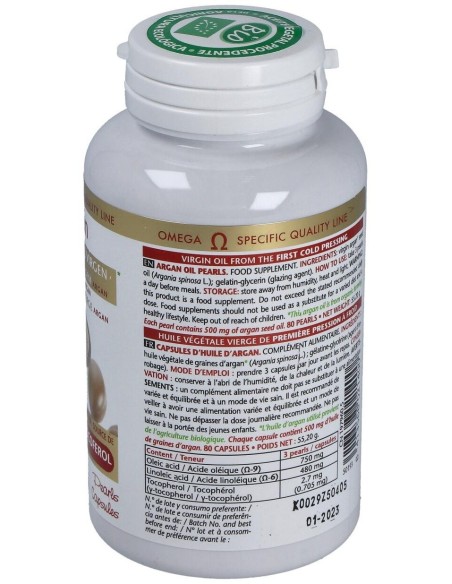 Perlas Argan 80 Perlas de Esential Aroms