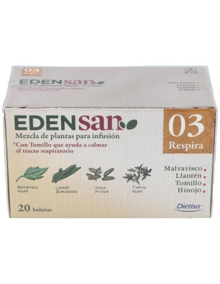 Edensan  Respira 03  Envase 20 Filtros(20 Infusiones) de Edensan®