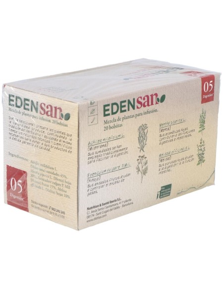 Edensan  Digestión 05  Envase 20 Filtros(20 Infusiones) de Edensan®