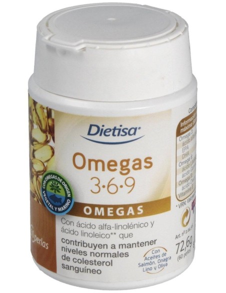 Omegas 3-6-9  Envase 60 Perlas(30-60 Días) de Dielisa®