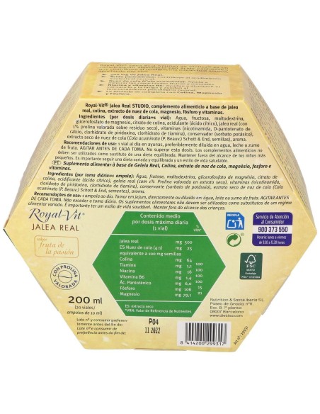 Royal-Vit Studio  Envase Que Contiene 20 Viales de Royal-Vit®