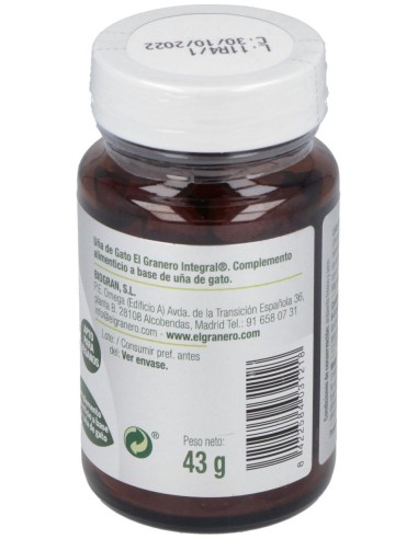 Uña De Gato Forte 400Mg. 100Comp. de El Granero