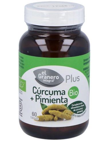 Curcuma Y Pimienta Bio 60Cap. de El Granero