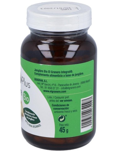 Jengibre 500Mg. 90Cap. Bio de El Granero