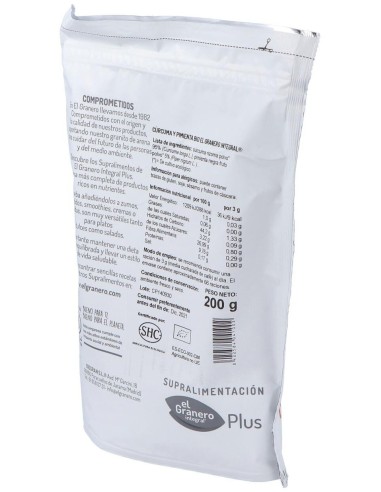 Curcuma Y Pimienta Superalimento Bio 200Gr. de El Granero
