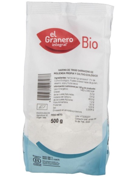 Harina De Trigo Sarraceno Bio, 500 G de El Granero Integral