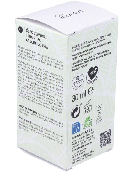 Arbol Del Te Aceite Esencial 30Ml. Bio de Labnatur Bio