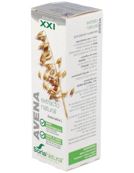 Ext. Avena Xxi  50Ml. S/Al de Soria Natural