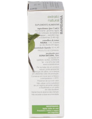 Ext. Bardana Xxi 50Ml. S/Al de Soria Natural