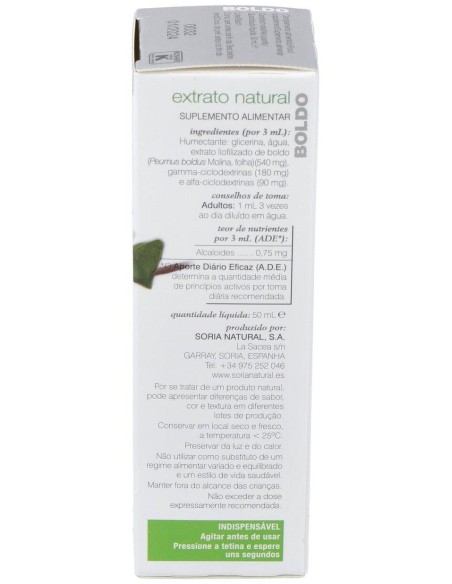 Ext. Boldo Xxi 50Ml. S/Al de Soria Natural