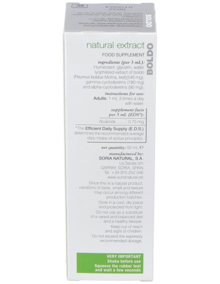 Ext. Boldo Xxi 50Ml. S/Al de Soria Natural