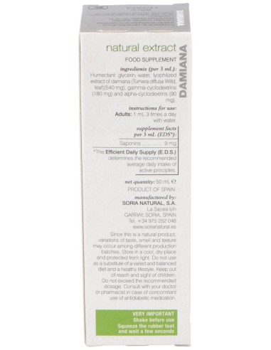 Ext. Damiana Xxi 50Ml. S/Al de Soria Natural