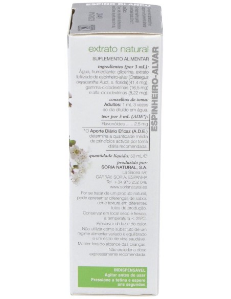 Ext. Espino Blanco Xxi 50Ml. S/Al de Soria Natural
