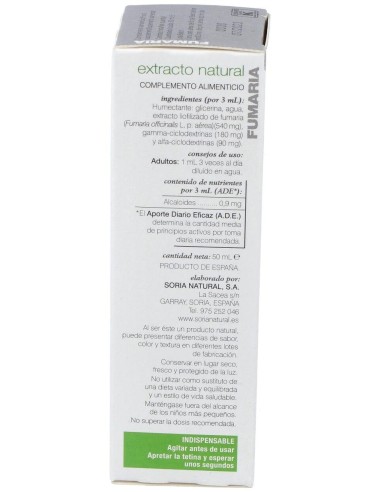 Ext. Fumaria Xxi 50Ml. S/Al de Soria Natural