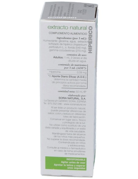 Ext. Hiperico Xxi 50Ml. S/Al de Soria Natural