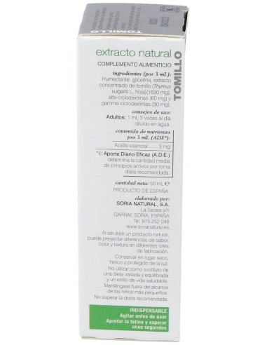 Ext. Tomillo Xxi  50Ml. S/Al de Soria Natural