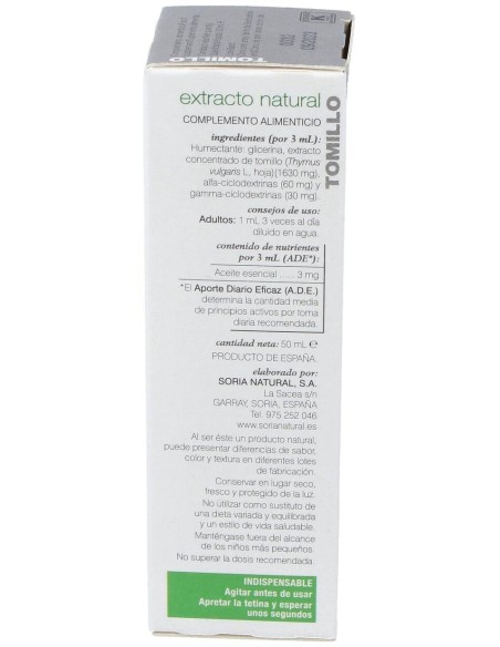 Ext. Tomillo Xxi  50Ml. S/Al de Soria Natural