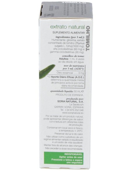 Ext. Tomillo Xxi  50Ml. S/Al de Soria Natural