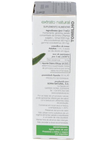 Ext. Tomillo Xxi  50Ml. S/Al de Soria Natural
