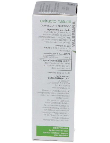 Ext. Valeriana Xxi 50Ml. S/Al de Soria Natural