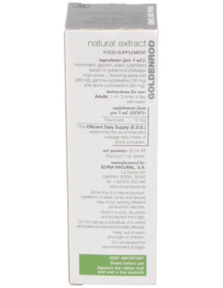 Ext. Vara De Oro Xxi 50Ml. S/Al de Soria Natural