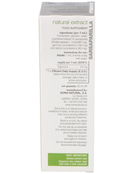 Ext. Zarzaparrilla Xxi 50Ml. S/Al de Soria Natural