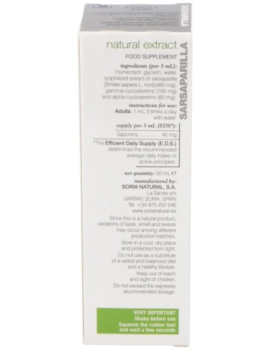 Ext. Zarzaparrilla Xxi 50Ml. S/Al de Soria Natural