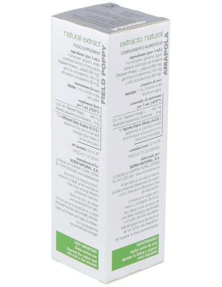 Ext. Amapola Xxi 50Ml. S/Al de Soria Natural