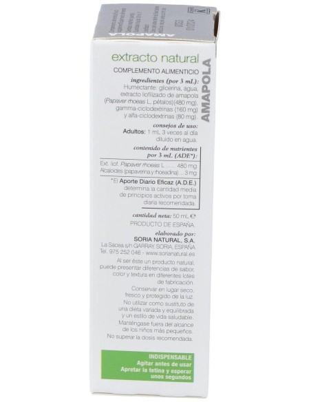 Ext. Amapola Xxi 50Ml. S/Al de Soria Natural