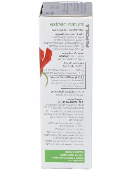 Ext. Amapola Xxi 50Ml. S/Al de Soria Natural
