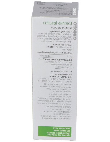 Ext. Ginkgo Biloba Xxi 50Ml. S/Al de Soria Natural