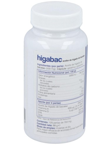 Aceite De Higado De Bacalao 125Perlas de Soria Natural